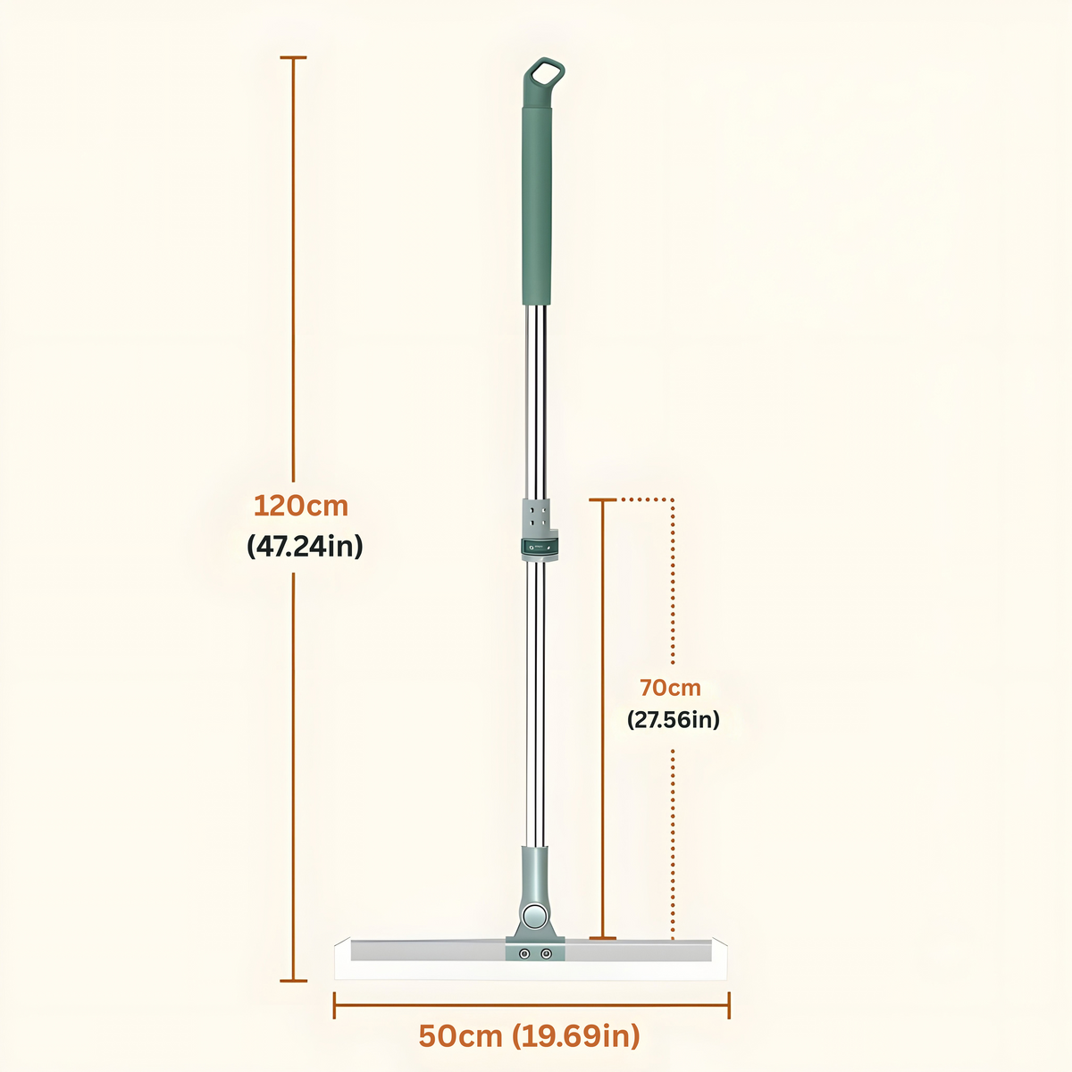 SASNIK™ Magic Silicone Floor Wiper – 50cm Wide Blade with 180° Rotating Head & Extendable Handle