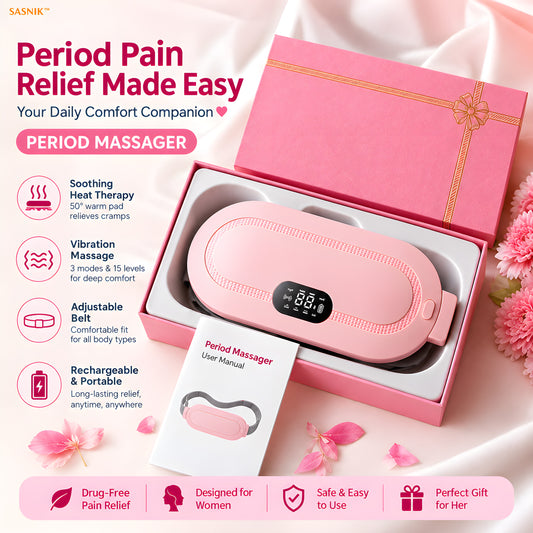 SASNIK™ Electric Heating Pad with Vibration Massager for Period Cramp Pain Relief