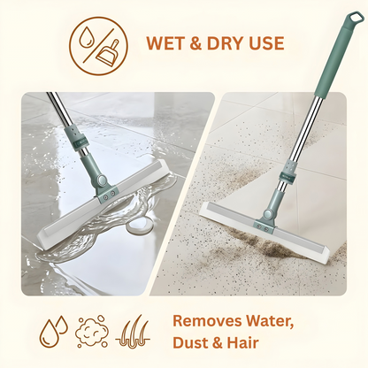 SASNIK™ Magic Silicone Floor Wiper – 50cm Wide Blade with 180° Rotating Head & Extendable Handle