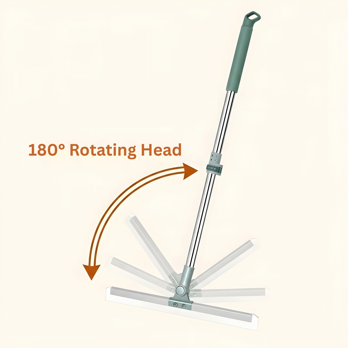 SASNIK™ Magic Silicone Floor Wiper – 50cm Wide Blade with 180° Rotating Head & Extendable Handle