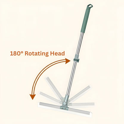 SASNIK™ Magic Silicone Floor Wiper – 50cm Wide Blade with 180° Rotating Head & Extendable Handle
