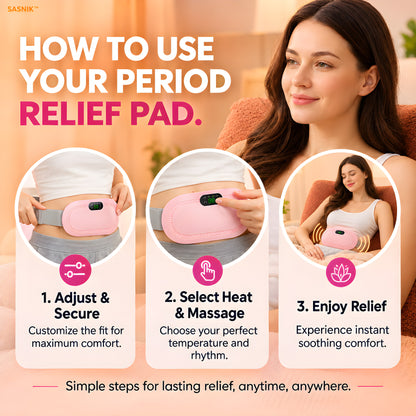 SASNIK™ Electric Heating Pad with Vibration Massager for Period Cramp Pain Relief