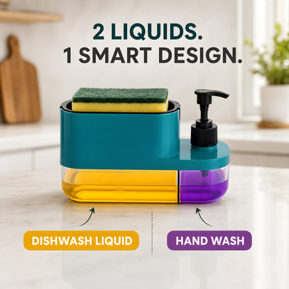 3-in-1 Smart Dish Soap Dispenser with Sponge Holder