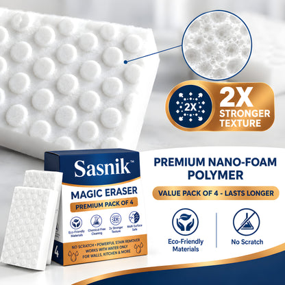 SASNIK™ Magic Eraser Sponge | Premium Pack of 4