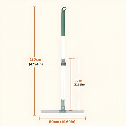 SASNIK™ Magic Silicone Floor Wiper – 50cm Wide Blade with 180° Rotating Head & Extendable Handle