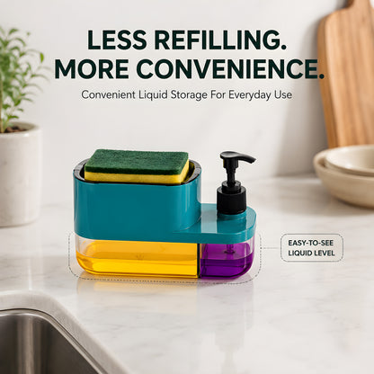 3-in-1 Smart Dish Soap Dispenser with Sponge Holder