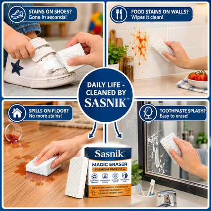 SASNIK™ Magic Eraser Sponge | Premium Pack of 4