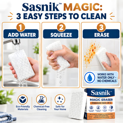 SASNIK™ Magic Eraser Sponge | Premium Pack of 4