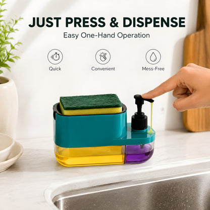 3-in-1 Smart Dish Soap Dispenser with Sponge Holder