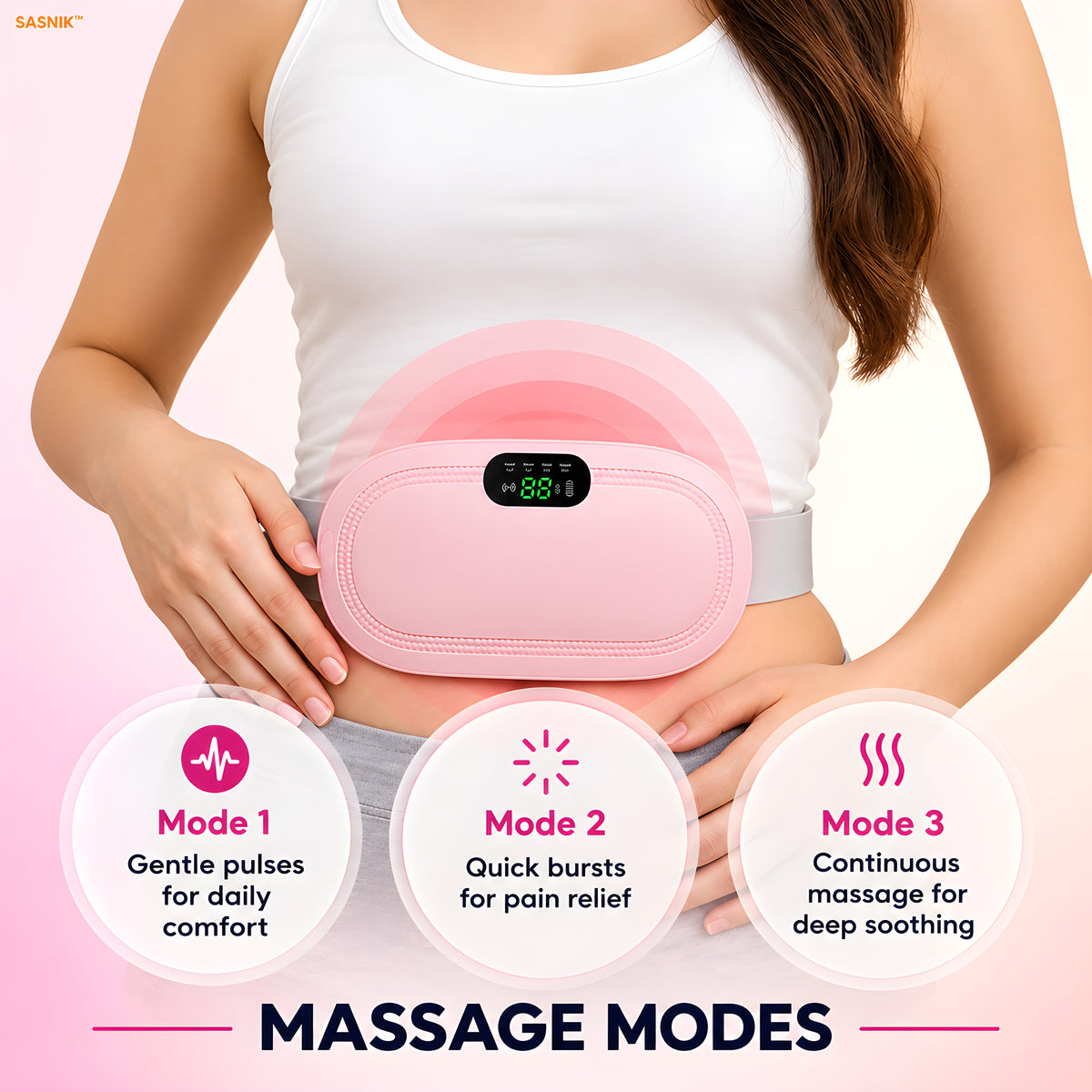 SASNIK™ Electric Heating Pad with Vibration Massager for Period Cramp Pain Relief