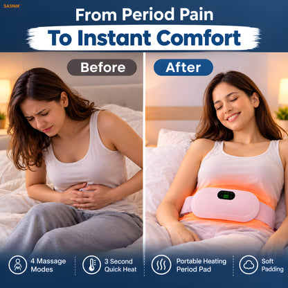 SASNIK™ Electric Heating Pad with Vibration Massager for Period Cramp Pain Relief